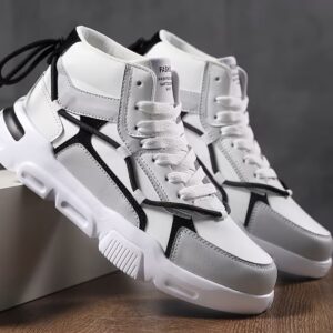 کتانی اسکیت ساق‌متوسط، مناسب تمام فصول، با طراحی رنگ‌بلاک،