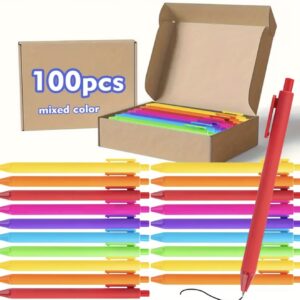 ست ۱۰۰ عدد خودکار ساچمه‌ای جمع‌شونده دارای جوهر سیاه سریع‌خشک شونده، نوک ریز با کیفیت عالی و نوشتار نرم و روان