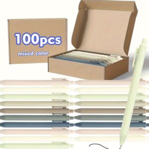 ست ۱۰۰ عدد خودکار ساچمه‌ای جمع‌شونده دارای جوهر سیاه سریع‌خشک شونده، نوک ریز با کیفیت عالی و نوشتار نرم و روان