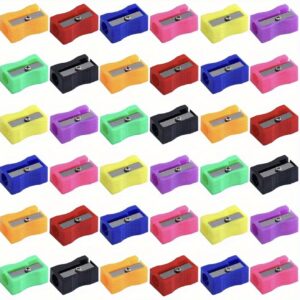 ست ۴۰ عدد تراش مداد دستی جیبی و رنگارنگ