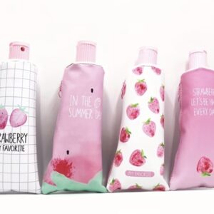 جامدادی به شکل خمیردندان همراه با تراش مداد، با طرح و سبک توت‌فرنگی