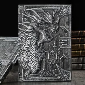 دفتر برجسته AOXUNDIY با طرح اژدها  دارای طراحی سه‌بعدی دایناسور فلزی