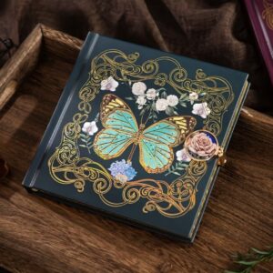 دفتر وینتیج با طرح گل رز و پروانه