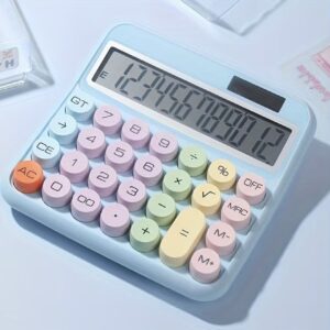 ماشین‌حساب رومیزی رنگی و بامزه با نمایشگر بزرگ ۱۲ رقمی