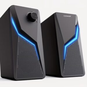 اسپیکر رومیزی RGB، اسپیکر گیمینگ کامپیوتر استریو ۲.۰ کاناله با توان ۶ وات