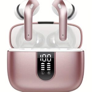 ایرباد بی‌سیم با زمان پخش تا ۶۰ ساعت، نمایشگر LED باتری و حذف نویز در تماس‌های صوتی.