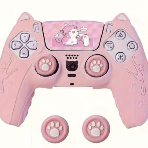 مخصوص Sony PS5 کاور کنترلر سازگار با کنسول PS5، دارای کاور نرم، ضد لغزش و ضد تعریق برای جوی‌استیک و تاچ‌پد.