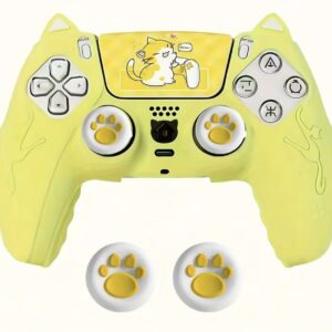 مخصوص Sony PS5 کاور کنترلر سازگار با کنسول PS5، دارای کاور نرم، ضد لغزش و ضد تعریق برای جوی‌استیک و تاچ‌پد.