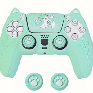مخصوص Sony PS5 کاور کنترلر سازگار با کنسول PS5، دارای کاور نرم، ضد لغزش و ضد تعریق برای جوی‌استیک و تاچ‌پد.
