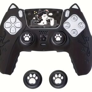 مخصوص Sony PS5 کاور کنترلر سازگار با کنسول PS5، دارای کاور نرم، ضد لغزش و ضد تعریق برای جوی‌استیک و تاچ‌پد.