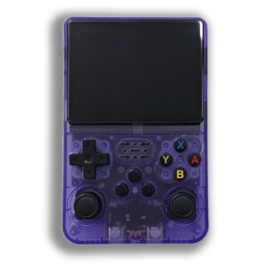 کنسول بازی دستی رترو R36S دارای صفحه‌نمایش ۳.۵ اینچ، حافظه ۶۴ گیگابایت، شارژ USB و باتری قابل شارژ. قابلیت اجرای فوری بازی‌ها