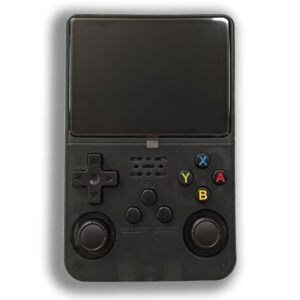 کنسول بازی دستی رترو R36S دارای صفحه‌نمایش ۳.۵ اینچ، حافظه ۶۴ گیگابایت، شارژ USB و باتری قابل شارژ. قابلیت اجرای فوری بازی‌ها