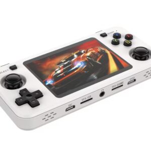 کنسول بازی دستی رترو R36H با حافظه ۶۴/۱۲۸ گیگابایت با ۲۳ شبیه‌ساز (Emulators)، سیستم Linux، صفحه‌نمایش IPS ۳.۵ اینچی با رزولوشن ۶۴۰ × ۴۸۰. دارای شارژ USB و عمر باتری طولانی