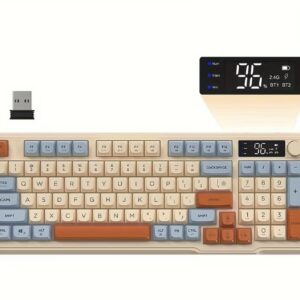 کیبورد گیمینگ بی‌سیم FREEWOLF دارای کنترلر چرخانM96