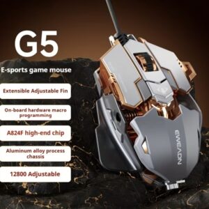 ماوس گیمینگ سیمی EWEADN G5 USB قابل تنظیم به حالت بی‌صدا یا با صدا