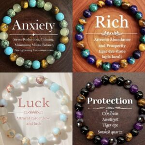 ست ۴ عددی دستبند سنگ طبیعی سبک بوهمیایی