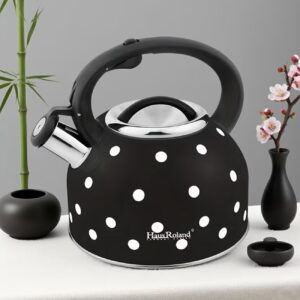 کتری استیل ۲.۵ لیتری، قابل استفاده روی اجاق‌های برقی و گازی، دارای سوت خودکار، ساخته‌شده از استیل ضدزنگ