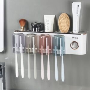 جا مسواکی دیواری با فشاردهنده خمیردندان