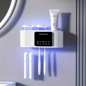 جا مسواکی هوشمند، بدون باکتری، نگهدارنده مسواک خشک‌کن، لیوان دهان‌شویه