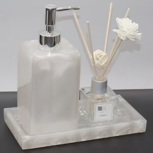 ست ۲ تکه اکسسوری سرویس بهداشتی با ظاهر مرمری