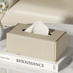 روکش جعبه دستمال کاغذی چرمی به سبک نوردیک با طرح راه‌راه ایتالیایی