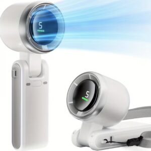 پنکه دستی تاشو،مجهز به نمایشگر دیجیتال، دارای ۵ سطح سرعت قابل تنظیم