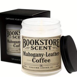 شمع معطر مخصوص – رایحه ماهون، چرم و قهوه با زمان سوخت تا ۱۲ ساعت