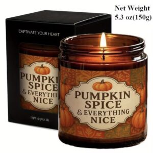 شمع معطر لاوندر با طرح پاییزی و کدو