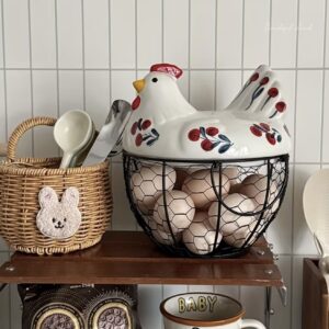 سبد تخممرغ شکل مرغ سرامیکی
