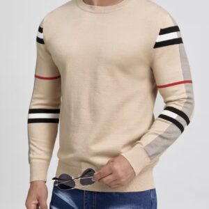 ژاکت بافتنی مردانه گرم با یقه گرد