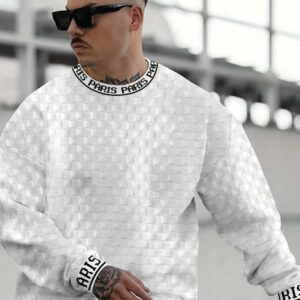 پلیور مردانه جدید از جنس پارچه ژاکارد، با آستین بلند