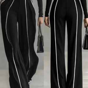 شلوار راحت با پاچه‌های صاف و کمربند