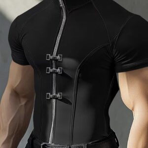 تیشرت زیپ‌دار، آستین کوتاه، پارچه نازک و خنک