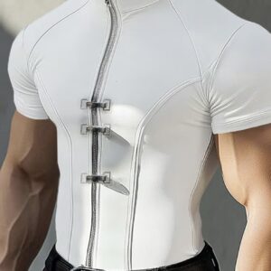 تیشرت زیپ‌دار، آستین کوتاه، پارچه نازک و خنک