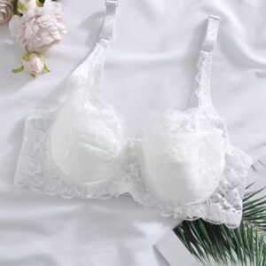 سوتین زنانه تمام توری با سه ردیف قزن