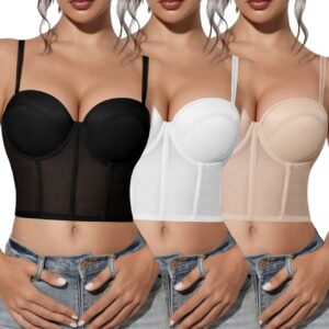 ست ۳ عددی سوتین (تاپ)زنانه توری، طراحی‌شده برای جلوگیری از افتادگی