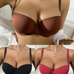 ست ۳ عددی سوتین زنانه نیم‌کاپ بدون درز و سطح صاف، با کاپ فرم‌دار