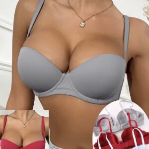 ست ۳ عددی سوتین زنانه نیم‌کاپ بدون درز و سطح صاف، با کاپ فرم‌دار