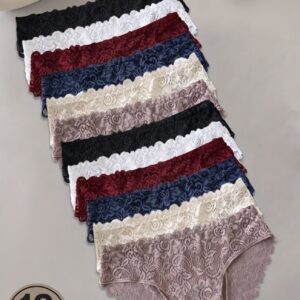 ست ۱۲ عددی شورت زنانه جذاب، رنگ ساده و توری