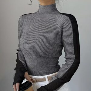 یقه‌اسکی نرم و راحت با طراحی بلوک‌رنگی