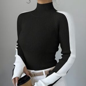 یقه‌اسکی نرم و راحت با طراحی بلوک‌رنگی