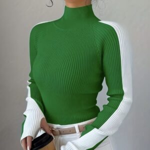 یقه‌اسکی نرم و راحت با طراحی بلوک‌رنگی