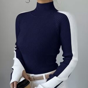 یقه‌اسکی نرم و راحت با طراحی بلوک‌رنگی