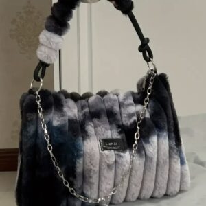 کیف دوشی زنانه نرم (Faux Fleece) – دارای بند قابل تنظیم برای استفاده به صورت کراسبادی یا دستی