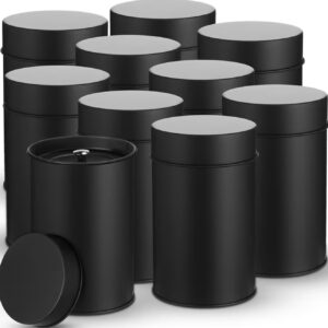 ست ۱۲ عددی قوطی فلزی مشکی برای چای و حبوبات و ادویه جات دارای درب هواگیر و ایمن برای مواد غذایی.