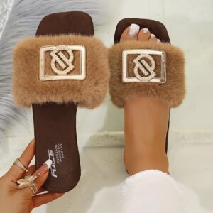 صندل پشمی زنانه – بسیار گرم و راحت دارای زیره لاستیکی ضدلغزش