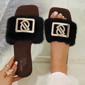 صندل پشمی زنانه – بسیار گرم و راحت دارای زیره لاستیکی ضدلغزش