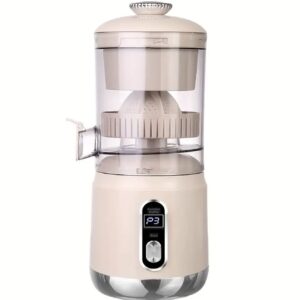 آبمیوه‌گیری برقی قابل حمل و بی‌سیم – با شارژ USB و کنترل آسان با یک دکمه. دارای مخزن جداشدنی برای تمیز کردن راحت و سیستم جداکننده خودکار آبمیوه