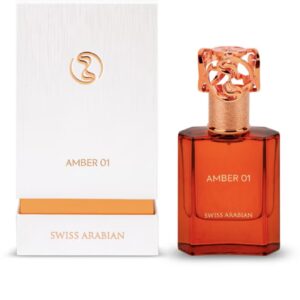 ادکلن یونیسکس Amber 01 – Unisex Eau de Parfum حجم ۵۰ میل با رایحه گرم و چوبی و کمی شیرین جذاب،با ماندگاری بالا