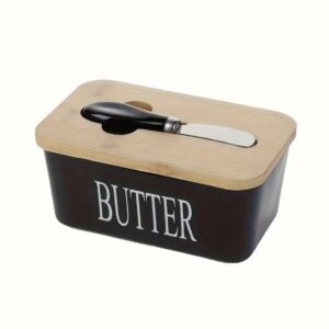 ظرف سرامیکی کره به همراه چاقو کره خوری